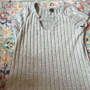 shein grey ribbed shirt